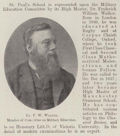 Dr FW Walker, Askeri Eğitim Komitesi Üyesi by English Photographer