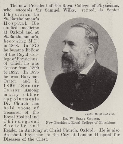 Dr W Selby Church, Yeni Başkan, Royal College of Physicians by English Photographer