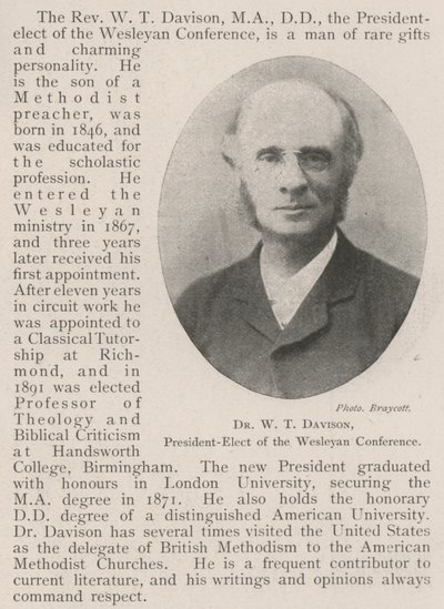 Dr W T Davison, Wesleyan Konferansı