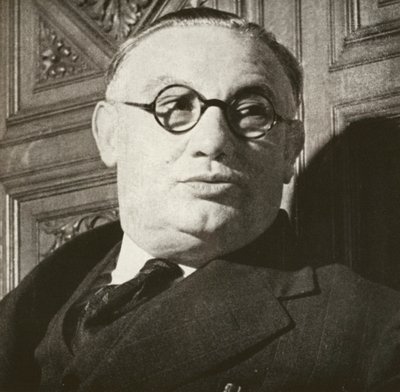 Ernest Bevin, portre, c.1940 (b/w fotoğraf) by English Photographer