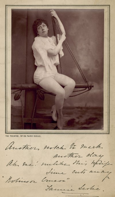 Fannie Leslie, oyuncu, fotoğraf ve imzalı mesaj by English Photographer