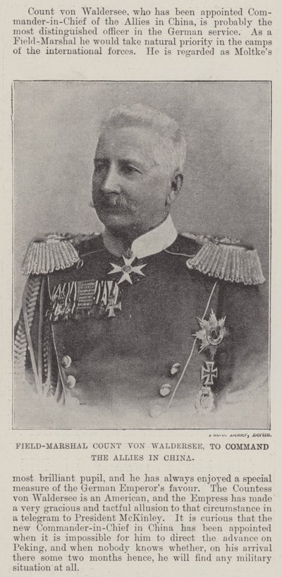 Mareşal Kont von Waldersee, Çin