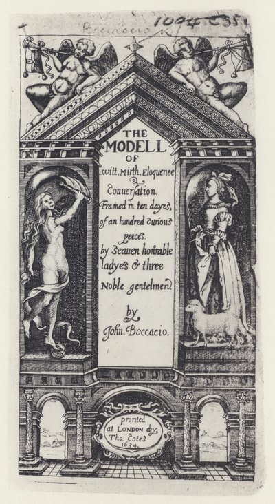 G Boccaccio, The Modell of Witt, Decameron, T Cotes for B Allen ve W Hope 1634 (s/b fotoğraf) by English Photographer