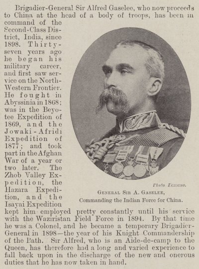 General Sir A Gaselee, Çin için Hint Kuvvetlerine komuta ediyor by English Photographer
