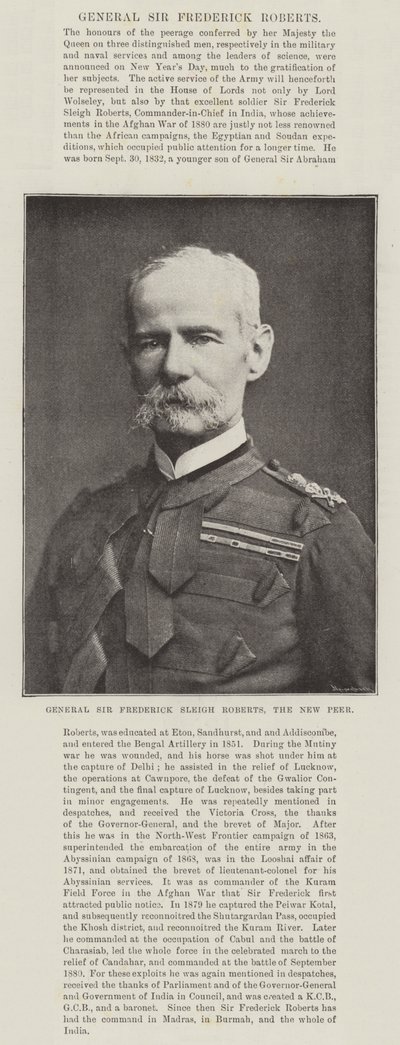 General Sir Frederick Sleigh Roberts, Yeni Eş by English Photographer