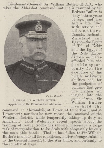 Aldershot Komutanlığına atanan General Sir William Butler by English Photographer