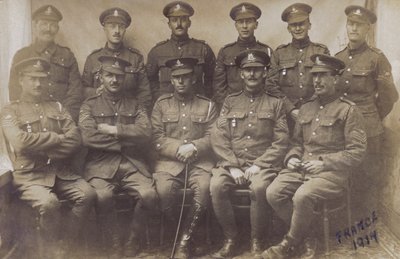 İngiliz askerleri grubu, 1. Dünya Savaşı, Fransa 1917 (s/b fotoğraf) by English Photographer