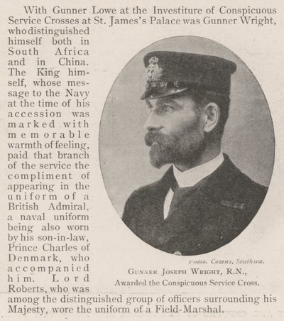 Topçu Joseph Wright, RN, Göze Çarpan Hizmet Haçı ile ödüllendirildi by English Photographer