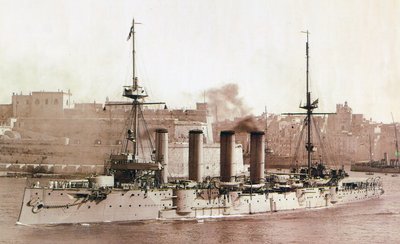 HMS Aboukir, 1902 (sepya baskı) by English Photographer