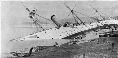 H.M Sloop Phoenix Hong Kong Tayfunu tarafından karaya sürüldü, The Graphic