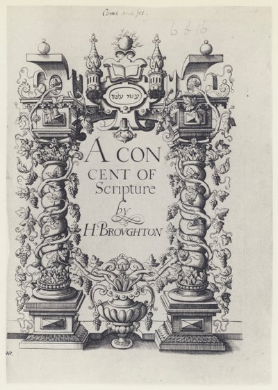 H Broughton, A Concent of Scripture, G Simson ve W White 1590 (s/b fotoğraf) by English Photographer