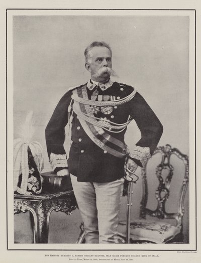 Majesteleri Humbert I, Renier Charles Emanuel Jean Marie Fernand Eugene, İtalya Kralı by English Photographer