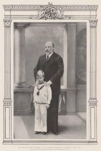 Majesteleri Kral Edward VII ve Cornwall ve York Prensi Edward by English Photographer