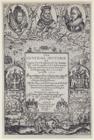 John Smith, The Generall Historie of Virginia, J Dawson for M Sparkes 1624 (s/b fotoğraf) by English Photographer