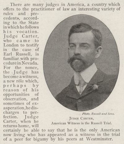 Yargıç Carter, Russell Davasında Amerikan Tanığı by English Photographer