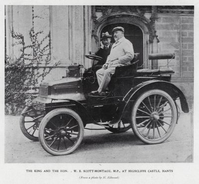 King Edward VII, Milletvekili WE Scott-Montagu ile Hampshire, Highcliffe Castle'da (s/b fotoğraf) by English Photographer