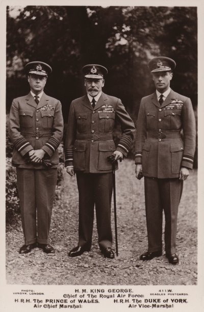 Kral George V, Galler Prensi ve York Dükü Hava Kuvvetleri üniformalı by English Photographer
