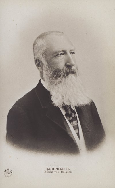 Belçika Kralı Leopold II (b/w fotoğraf) by English Photographer