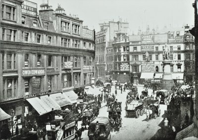 King William Street, kuzeye bakıyor, City of London, 1895 by English Photographer