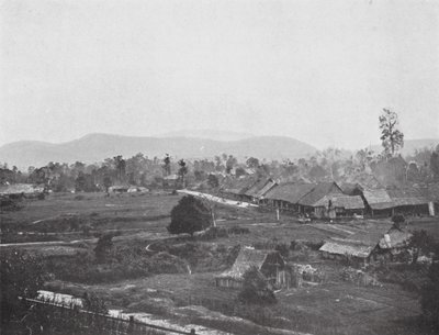 1884 yılında Kuala Lumpur, mevcut Devlet Dairelerinin bulunduğu yer (s/b fotoğraf) by English Photographer