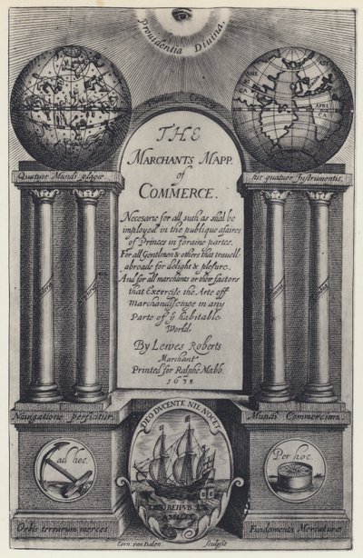 L Roberts, The Merchants Mapp of Commerce, R Mabb 1638 (s/b fotoğraf) by English Photographer