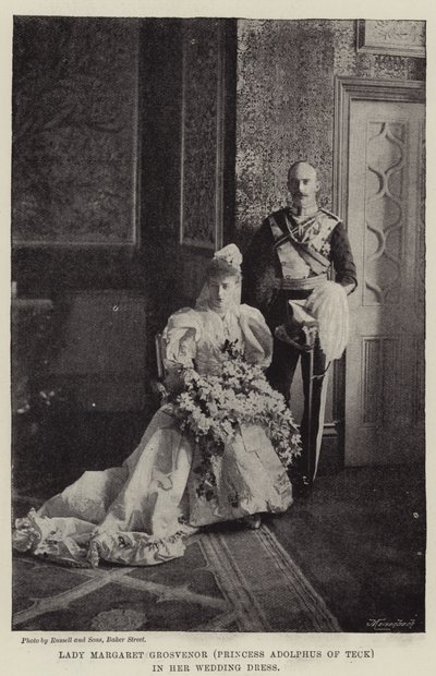 Leydi Margaret Grosvenor (Teck Prensesi Adolphus) Gelinliğiyle by English Photographer