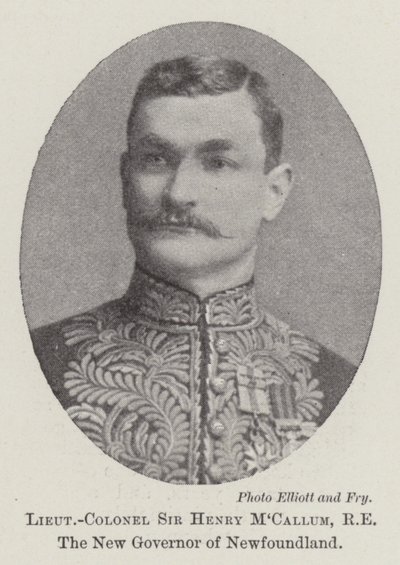 Yarbay Sir Henry MCallum, RE, Newfoundland