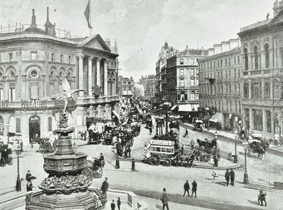 Londra Pavyonu, Piccadilly Circus, Westminster LB: doğuya bakış, 1896 by English Photographer