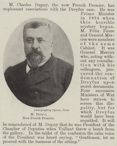 M Dupuy, Yeni Fransa Başbakanı by English Photographer