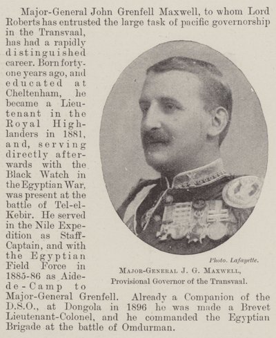 Tümgeneral JG Maxwell, Transvaal Geçici Valisi by English Photographer