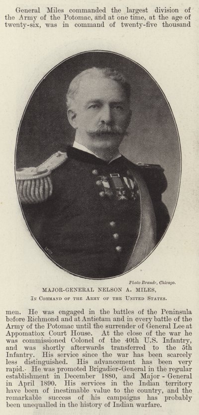 Tümgeneral Nelson A Miles, Birleşik Devletler Ordusu Komutanı by English Photographer