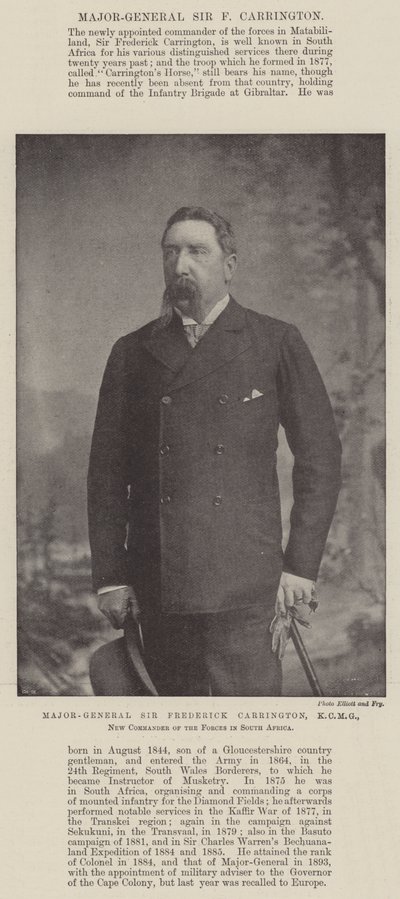 Tümgeneral Sir Frederick Carrington, KCMG, Güney Afrika
