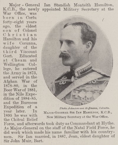 Tümgeneral Sir Ian Hamilton, KCB, Savaş Ofisinde Yeni Askeri Sekreter by English Photographer