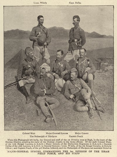 Tümgeneral Symons, Tirah Saha Kuvvetlerinin 1. Tümenine ve Kurmay Başkanlığına komuta ediyor by English Photographer