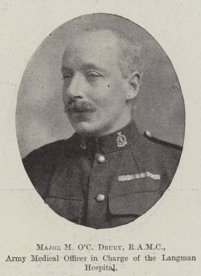 Binbaşı M OC Drury, RAMC, Langman Hastanesinden Sorumlu Ordu Sağlık Subayı by English Photographer
