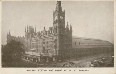 Midland İstasyonu ve Grand Hotel, St Pancras, Londra by English Photographer