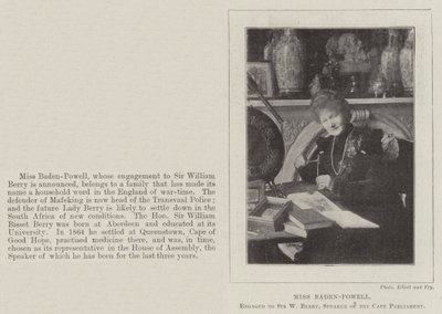 Bayan Baden-Powell, Cape Parlamentosu Başkanı Sir W Berry ile nişanlandı by English Photographer