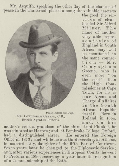 Bay Conyngham Greene, CB, Pretoria