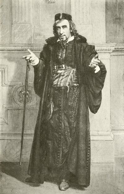 Bay Henry Irving Shylock olarak (gravür) by English Photographer