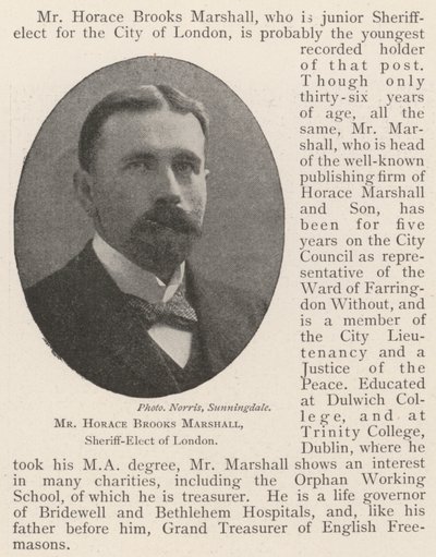 Bay Horace Brooks Marshall, Londra Şerif Seçilmiş by English Photographer