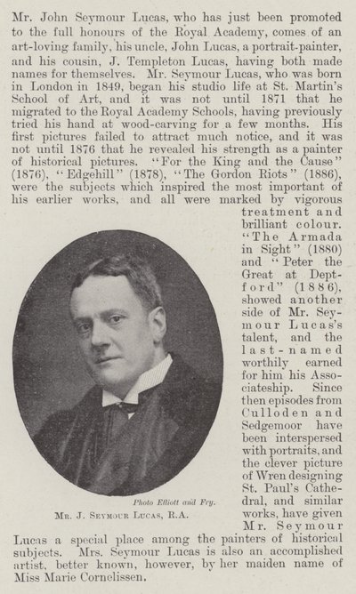 Bay J Seymour Lucas, RA by English Photographer