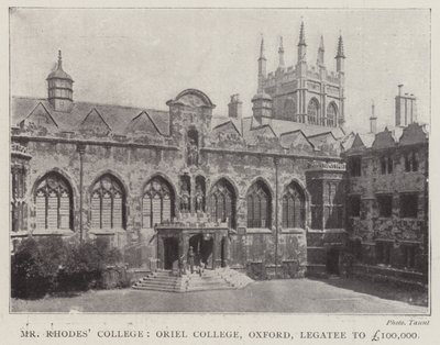 Bay Rhodes College, Oriel College, Oxford, Legatee 100.000 £