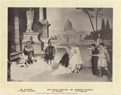 Bay Scarth, Appius Claudius olarak. Bayan Kate Clinton, Virginia rolünde. Bay Edmund Tearle, Virginius olarak by English Photographer