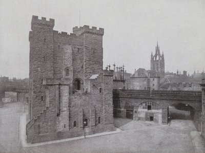 Eski Kale, Kara Kapı ve Katedral, Newcastle (s/b fotoğraf) by English Photographer