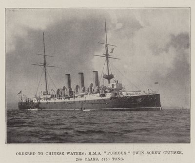Çin Sularına, HMS Öfkeli, Çift Vidalı Kruvazör, 2. Sınıf, 5750 Ton