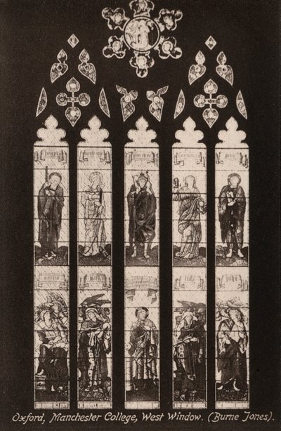 Oxford, Manchester College, West Window, Burne Jones (s/b fotoğraf) by English Photographer