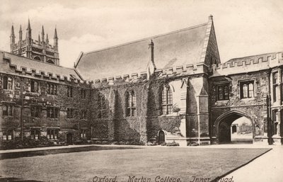 Oxford, Merton College, Inner Quad (s/b fotoğraf) by English Photographer