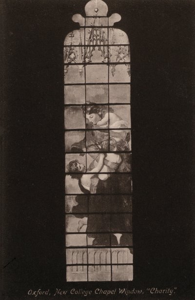 Oxford, New College Chapel Window, Charity (s/b fotoğraf) by English Photographer