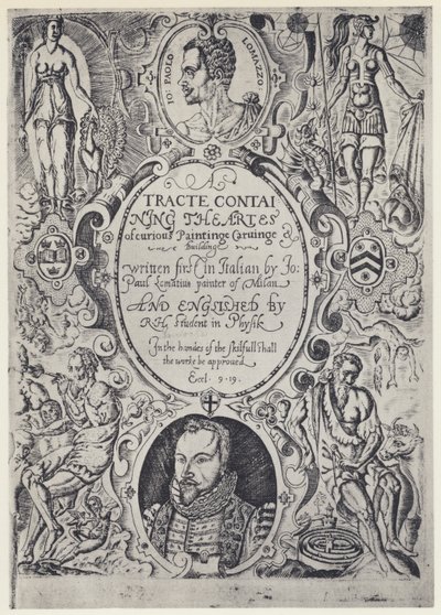 P Lomazzo, A Tracte containing the Artes of Cureous Paintinge, Tr R Haydock, J Barnes, Oxford 1598 (b/w fotoğraf) by English Photographer