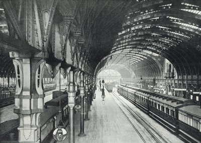 Paddington İstasyonu, Platformların Genel Görünümü (s/b fotoğraf) by English Photographer